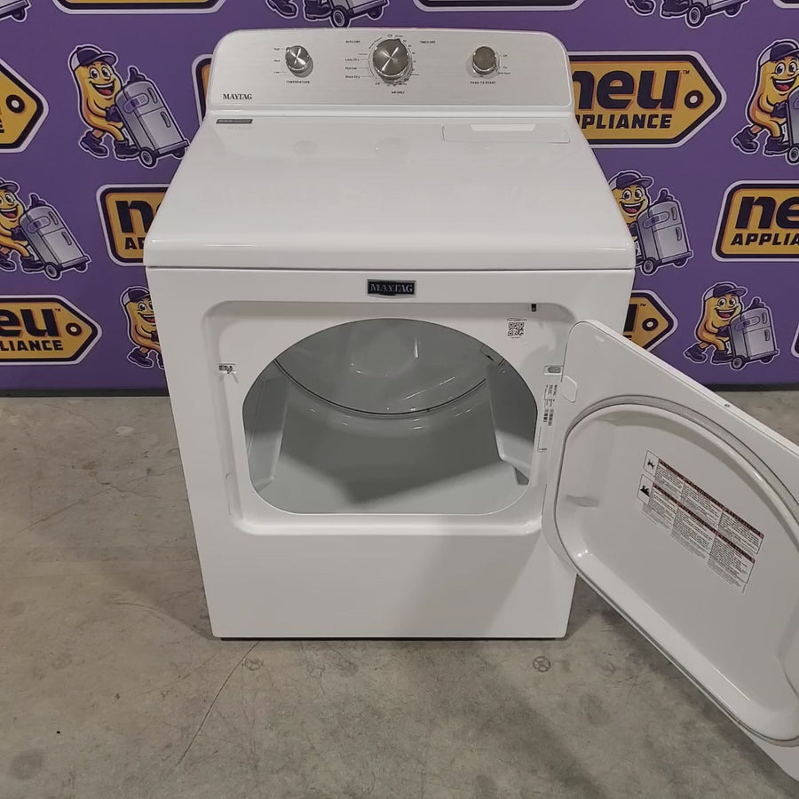 Pictures of Maytag White 4.5 cu. ft. Top Load Washer with Power Agitator MVW4505MW - Scratch and Dent (Moderate) and Maytag White 7.0 cu. ft. Electric Dryer with Reversible Door MED4500MW - Scratch and Dent (Minor) - Neu Appliance Outlet - Discount Appliance Outlet in Austin, Tx