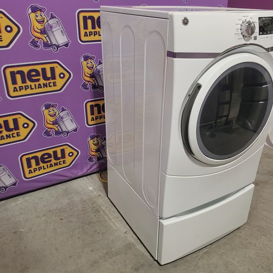 Pictures of GE® 7.5 cu. ft. Capacity Front Load Electric Dryer with Steam in White 05121108 - GFD45ESSMWW - Certified Refurbished - Neu Appliance Outlet - Discount Appliance Outlet in Austin, Tx