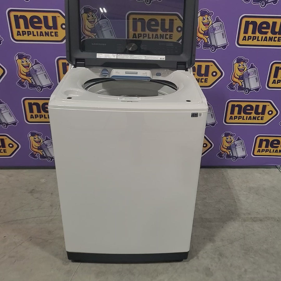 Pictures of 5.5 cu. ft. Samsung Extra-Large Capacity Smart Super Speed Ivory Top Load Washer (Open Box) and 7.4-cu ft Electric Steam Sanitize+ Dryer in Ivory (New in Box) - Neu Appliance Outlet - Discount Appliance Outlet in Austin, Tx