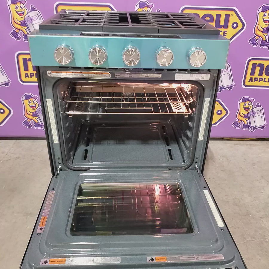 Pictures of KitchenAid 30-in 5 burners 5-cu ft Air Fry Convection Oven Slide-in Natural Gas in PrintShield Stainless Finish KSGS430SPS - Open Box - Neu Appliance Outlet - Discount Appliance Outlet in Austin, Tx