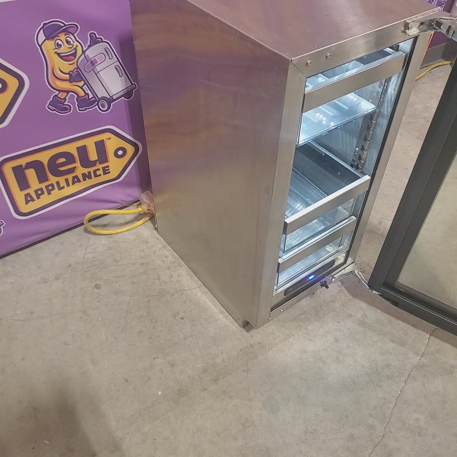 Pictures of U-Line 5 Class 72-Can Beverage Cooler in Stainless Steel 1119417 - UHRE515-SG01A - Scratch & Dent (Moderate) - Neu Appliance Outlet - Discount Appliance Outlet in Austin, Tx