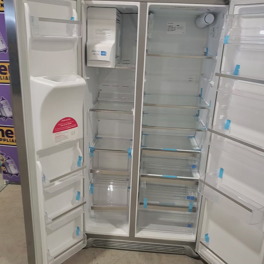 Pictures of Frigidaire Gallery Stainless Steel 22.3 Cu. Ft. 36" ENERGY STAR Counter Depth Side by Side Refrigerator with CrispSeal Plus Crisper and EvenTemp™ Cooling System - Scratch & Dent - Minor - Neu Appliance Outlet - Discount Appliance Outlet in Austin, Tx