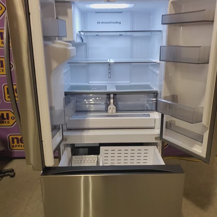 Pictures of Samsung Bespoke AI Counter-Depth Sphere Ice 26-cu ft 36-in Wide French Door Refrigerator with Dual Ice Maker ( Fingerprint Resistant Stainless Steel ) ENERGY STAR Certified RF70F27SER - Scratch & Dent (Minor) - Neu Appliance Outlet - Discount Appliance Outlet in Austin, Tx