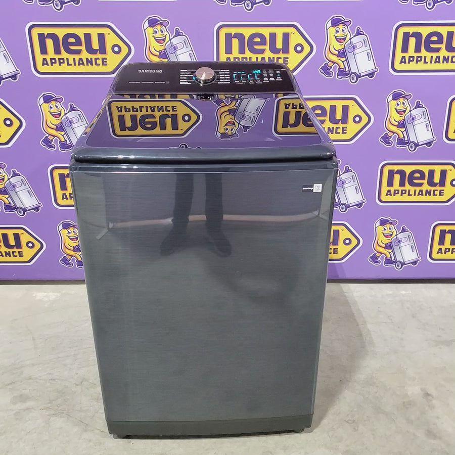 Pictures of Samsung 5.4 cu. ft. Smart Top Load Washer with Pet Care Solution and Super Speed Wash WA54CG7150AD - Scratch & Dent (Minor) and 7.4 cu. ft. Smart Vented Electric Dryer with Pet Care Dry and Steam Sanitize+ 16262 - DVE54CG7150D - Open Box - Neu Appliance Outlet - Discount Appliance Outlet in Austin, Tx