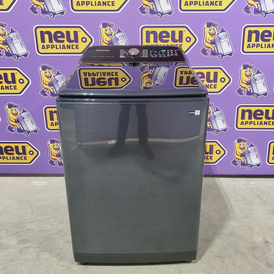 Pictures of Samsung 5.4 cu. ft. Smart Top Load Washer with Pet Care Solution and Super Speed Wash WA54CG7150AD - Scratch & Dent (Minor) and 7.4 cu. ft. Smart Vented Electric Dryer with Pet Care Dry and Steam Sanitize+ 16262 - DVE54CG7150D - Open Box - Neu Appliance Outlet - Discount Appliance Outlet in Austin, Tx
