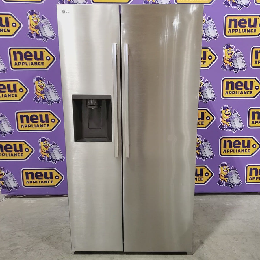 Pictures of LG 27 cu. ft. Standard-Depth, Side-by-side Refrigerator, with Ice and Water and Bar Handle Design 22137391 - LS27T3230S - Scratch & Dent (Moderate) - Neu Appliance Outlet - Discount Appliance Outlet in Austin, Tx