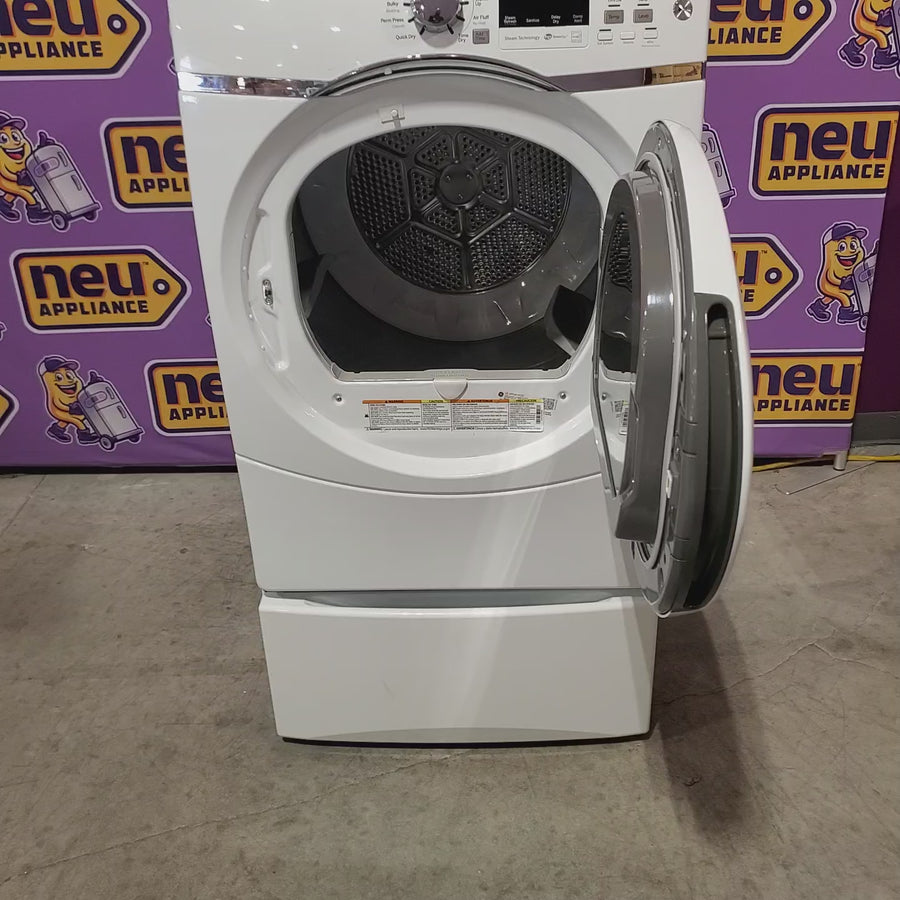 Pictures of GE® 7.5 cu. ft. Capacity Front Load Electric Dryer with Steam in White 05121108 - GFD45ESSMWW - Certified Refurbished - Neu Appliance Outlet - Discount Appliance Outlet in Austin, Tx