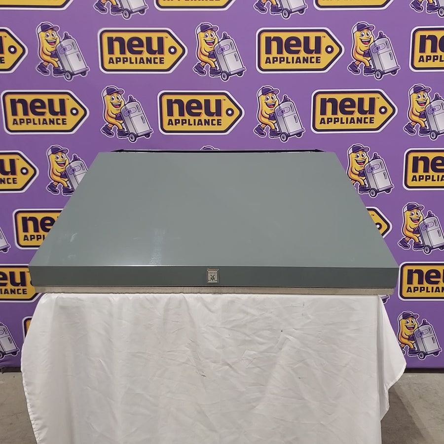 Pictures of Hestan 48 Inch Wall Mount Chimney Style Hood with CircuFlow Ventilation System™, Variable Speed Blower, 3 LED Lighting, and 900 CFM Blower 1117282 - KVC48-GG - Scratch & Dent (Moderate) - Neu Appliance Outlet - Discount Appliance Outlet in Austin, Tx