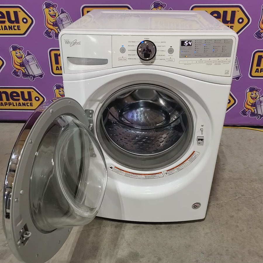 Pictures of Whirlpool 27 Inch 4.5 cu. ft. Front Load Washer with Load & Go, Adaptive Wash, Steam Clean, 12 Wash Cycles, 1,200 RPM, and Smooth Wave Stainless Steel Basket 31134SD196 - WFW92HEFW - Scratch & Dent (Minor) - Neu Appliance Outlet - Discount Appliance Outlet in Austin, Tx