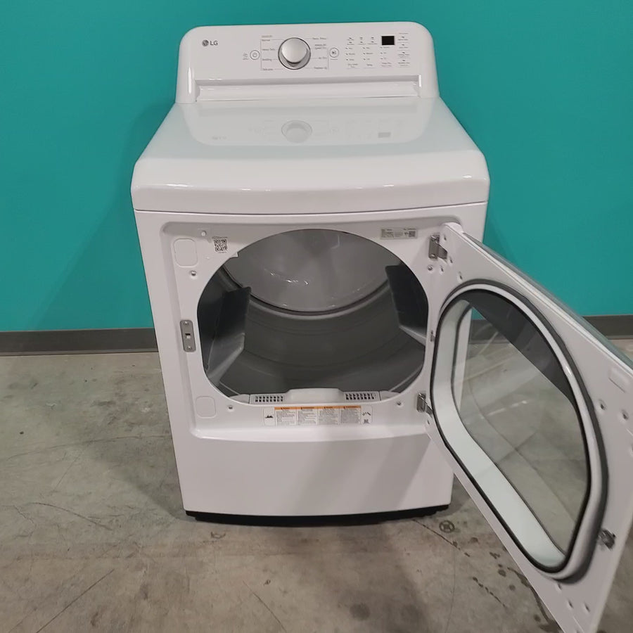 Pictures of LG 4.8 cu. ft. Mega Capacity Top Load Washer with 4-Way™ Agitator & TurboDrum™ Technology WT7155CW and 7.3 cu. ft. Ultra Large Capacity Electric Dryer with Sensor Dry Technology DLE7150W - Open Box - Neu Appliance Outlet - Discount Appliance Outlet in Austin, Tx