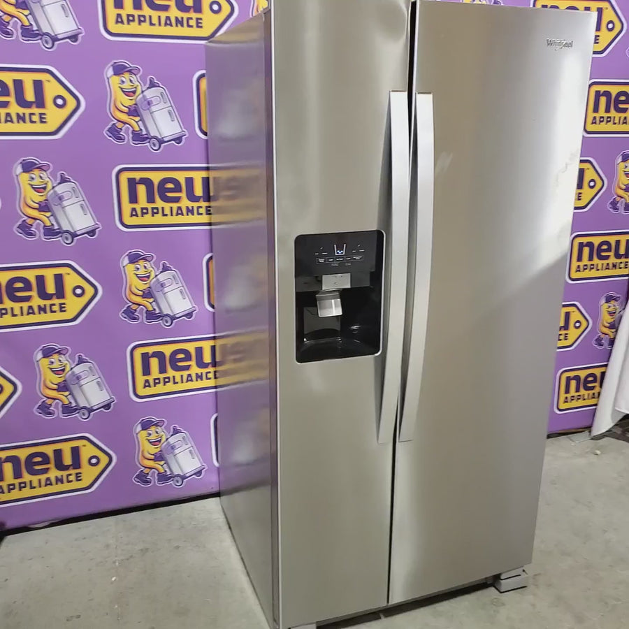 Pictures of Whirlpool 33 Inch Wide Side by Side 21 Cu. Ft. Refrigerator with Can Caddy and Frameless Glass Shelves in Fingerprint Resistant Stainless Steel WRS321SDHZ - Scratch & Dent (Minor) - Neu Appliance Outlet - Discount Appliance Outlet in Austin, Tx