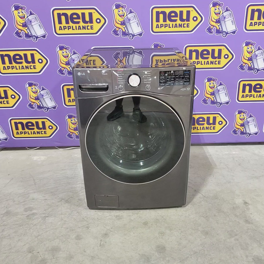 Pictures of LG Front Load 4.5 Cu. Ft. Washer with TurboWash 360 Technology WM4000HBA - Scratch & Dent (Minor) and LG Smart Wi-Fi Enabled Front Load Electric 7.4 Cu. Ft. Dryer with TurboSteam 16265 - DLEX4000B - Scratch & Dent (Moderate) - Neu Appliance Outlet - Discount Appliance Outlet in Austin, Tx