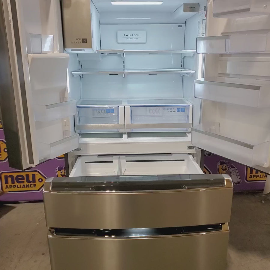 Pictures of Frigidaire Gallery 22 Cu. Ft. 4-Door Counter-depth French Door Refrigerator with Ice Maker (Fingerprint Resistant Stainless Steel) ENERGY STAR GRMC2273CF - Scratch & Dent (Moderate) - Neu Appliance Outlet - Discount Appliance Outlet in Austin, Tx