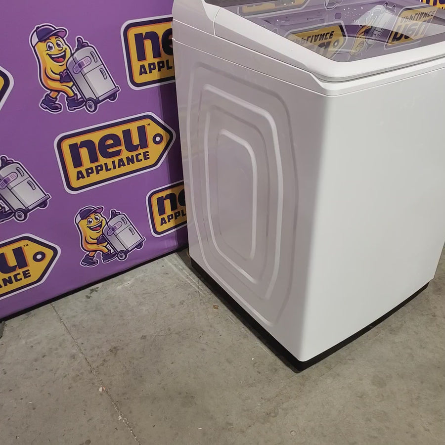 Pictures of Samsung White Top Load 5.0 Cu. Ft. Washer with Active Water Jet WA50R5200AW - Certified Refurbished and Samsung White Electric 7.4 Cu. Ft. Dryer with Sensor Dry DVE50R5200W - Certified Refurbished - Neu Appliance Outlet - Discount Appliance Outlet in Austin, Tx