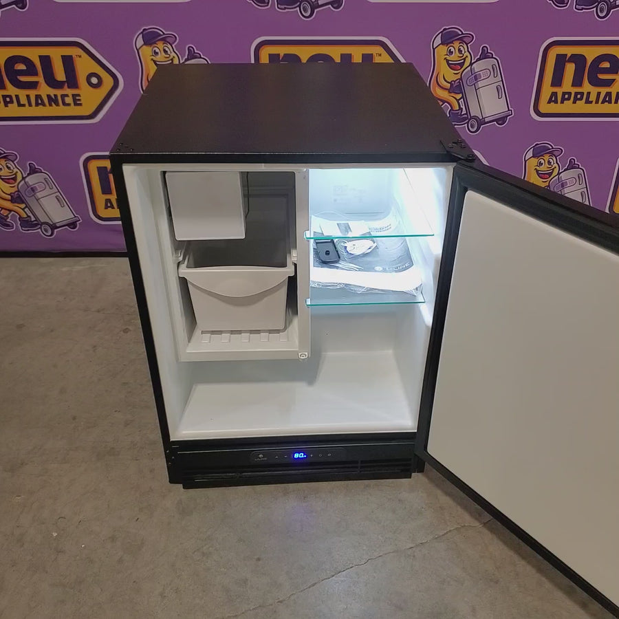 Pictures of U-Line 21 Inch Compact Refrigerator with 2.1 cu. ft. Capacity, 2 Glass Shelves, Touch Pad Controls, Reversible Door, and Crescent Ice Maker 11110481 - UARI121-BS01A - Scratch & Dent (Moderate) - Neu Appliance Outlet - Discount Appliance Outlet in Austin, Tx