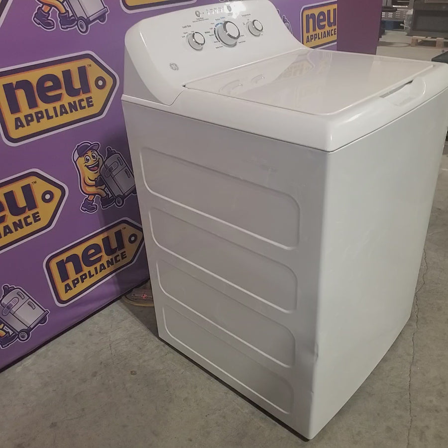 Pictures of GE® 3.8 cu. ft. Capacity Washer with Stainless Steel Basket in White GTW330ASKWW - Certified Refurbished and GE® 7.2 cu. ft. Capacity Aluminized Alloy Drum Electric Dryer GTD33EASKWW - Certified Refurbished - Neu Appliance Outlet - Discount Appliance Outlet in Austin, Tx