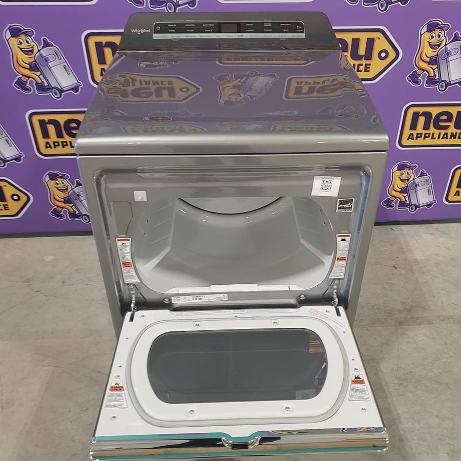 Pictures of Whirlpool Chrome Shadow 5.2 - 5.3 cu. ft. ENERGY STAR Top Load Washer with 2 in 1 Removable Agitator and Load & Go™ dispenser WTW8127LC and 7.4 cu. ft. Top Load Electric Dryer with Advanced Moisture Sensing WED8127LC - Scratch & Dent - Minor - Neu Appliance Outlet - Discount Appliance Outlet in Austin, Tx
