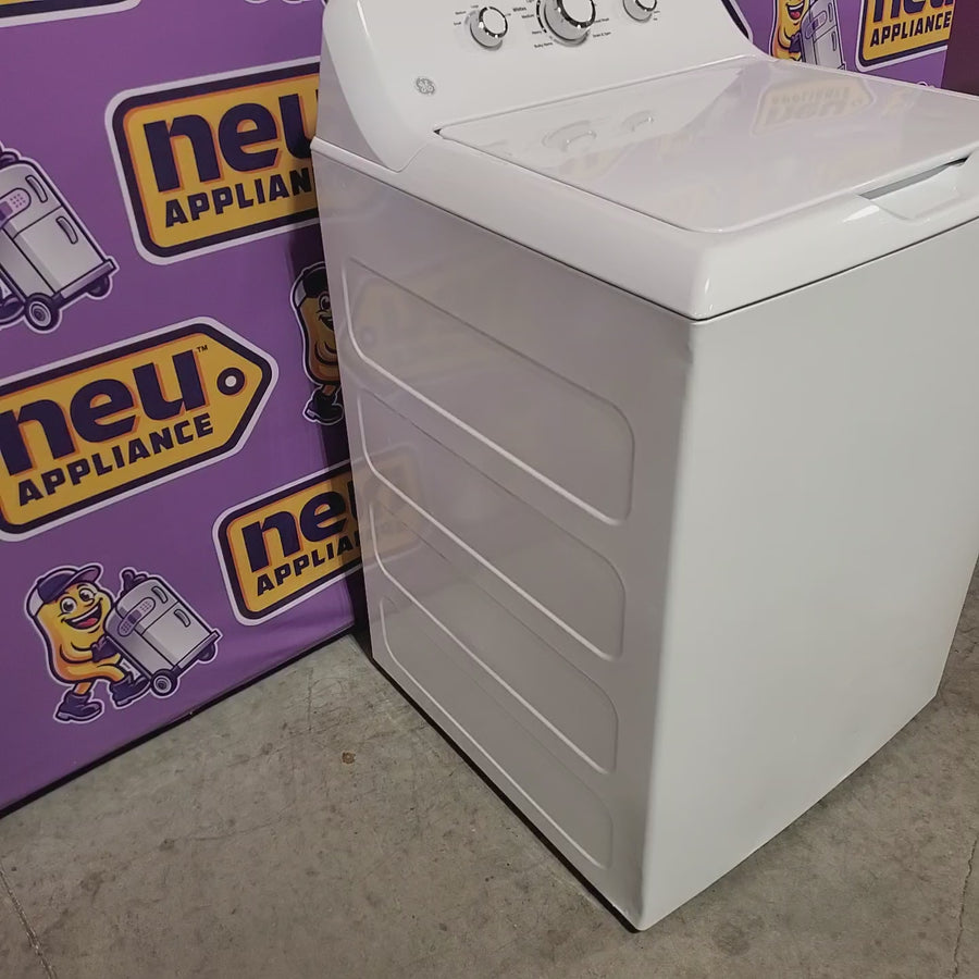 Pictures of GE 3.8 cu. ft. Capacity Washer with Stainless Steel Basket in White GTW330ASKWW - Certified Refurbished and GE White Electric 7.2 Cu. Ft. Dryer with Aluminized Alloy Drum GTD42EASJWW - Certified Refurbished - Neu Appliance Outlet - Discount Appliance Outlet in Austin, Tx