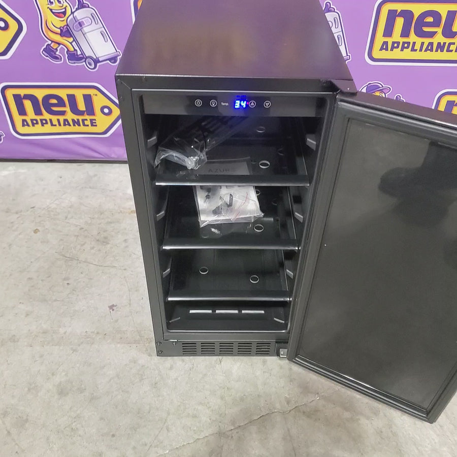 Pictures of Azure 15 Inch Compact Refrigerator with 3 cu. ft. Capacity, Field Reversible Door, Auto Defrost, and Blue LED Lighting 11110437 - A115R-O - Open Box - Neu Appliance Outlet - Discount Appliance Outlet in Austin, Tx