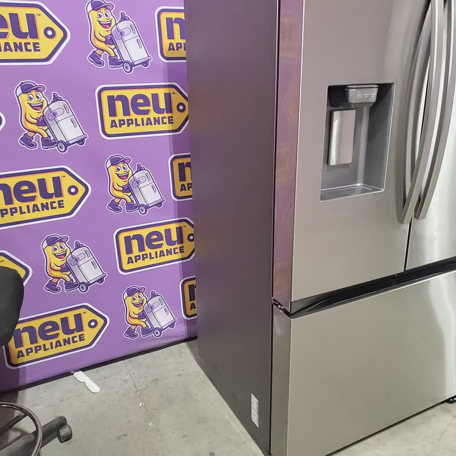 Pictures of Samsung Bespoke AI Counter-Depth Sphere Ice 26-cu ft 36-in Wide French Door Refrigerator with Dual Ice Maker ( Fingerprint Resistant Stainless Steel ) ENERGY STAR Certified RF70F27SER - Scratch & Dent (Minor) - Neu Appliance Outlet - Discount Appliance Outlet in Austin, Tx