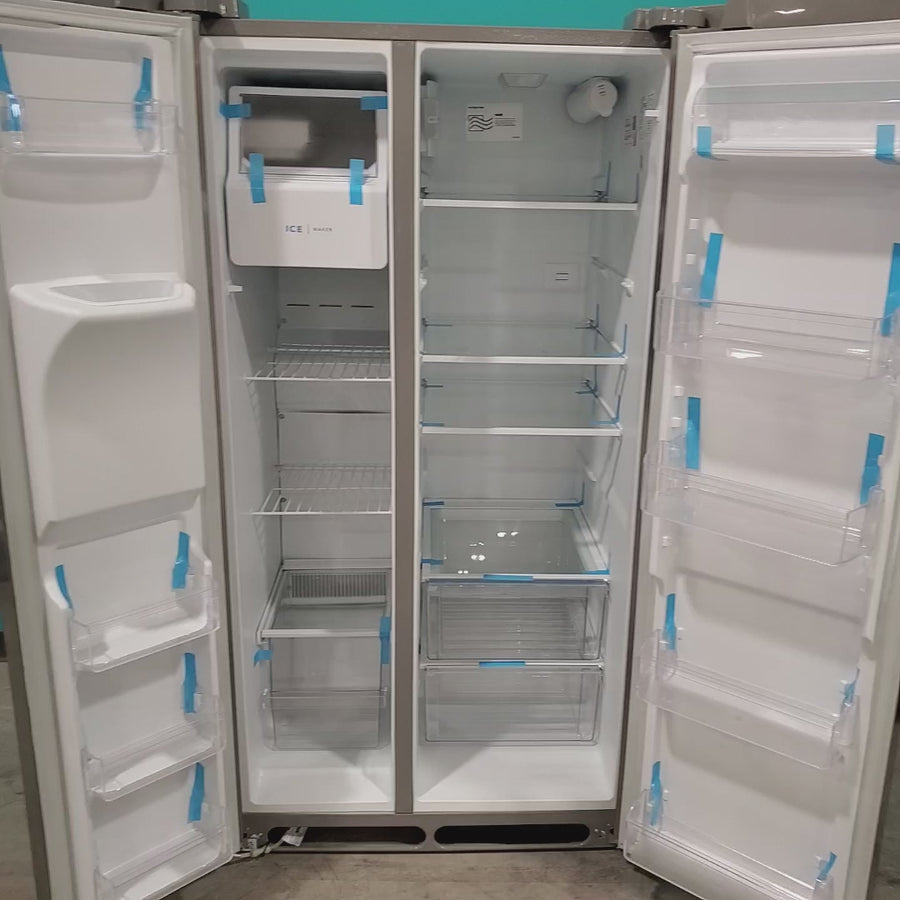 Pictures of Frigidaire Standard Depth 25.6 Cu. Ft. Side by Side 36" Refrigerator with a EvenTemp Cooling System FRSS26L3AF - Open Box - Neu Appliance Outlet - Discount Appliance Outlet in Austin, Tx