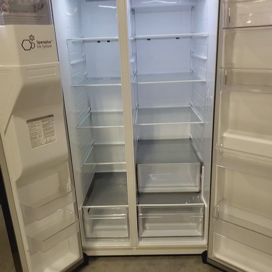 Pictures of LG 27 cu. ft. Standard-Depth, Side-by-side Refrigerator, with Ice and Water and Bar Handle Design LS27T3230S - Scratch & Dent (Major) - Neu Appliance Outlet - Discount Appliance Outlet in Austin, Tx