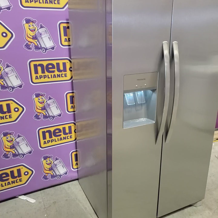 Pictures of Frigidaire 25.6-cu ft ENERGY STAR Side-by-Side Refrigerator with Ice Maker in Fingerprint Resistant Stainless Steel FRSS26L3AF - Scratch & Dent (Moderate) - Neu Appliance Outlet - Discount Appliance Outlet in Austin, Tx