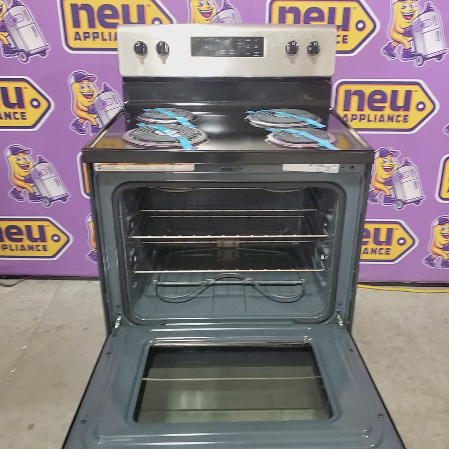 Pictures of Whirlpool Stainless Steel 4.8 cu. ft. Electric Range with Keep Warm setting and Large Oven Window WFC150M0JS - Open Box - Neu Appliance Outlet - Discount Appliance Outlet in Austin, Tx