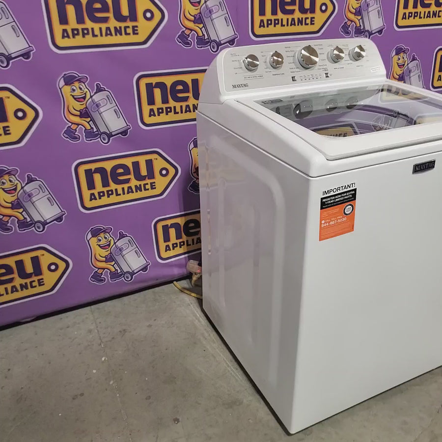 Pictures of Maytag 4.7 cu. ft. Top Load Washer with Agitator, Pet Pro Option and Extra Power in White MTW5605RW - Scratch & Dent (Minor) - Neu Appliance Outlet - Discount Appliance Outlet in Austin, Tx