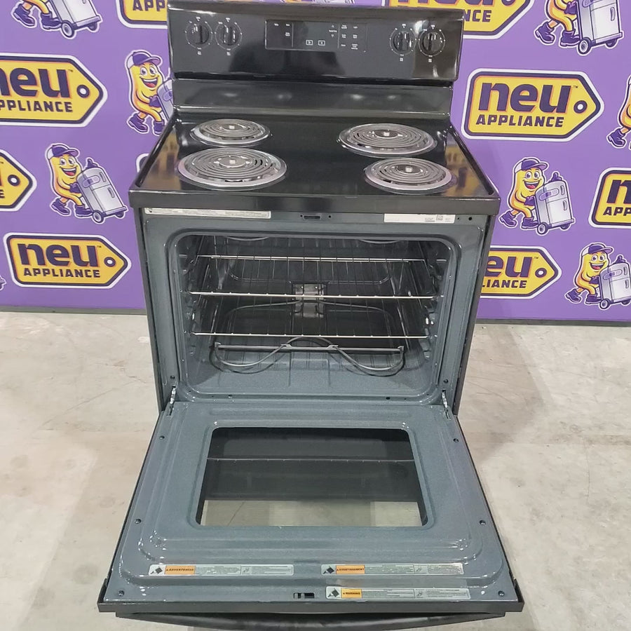 Pictures of Whirlpool 30" Black 4.8 cu. ft. Electric Coil Top Range with Keep Warm Setting WFC150M0JB - Scratch & Dent - Minor - Neu Appliance Outlet - Discount Appliance Outlet in Austin, Tx