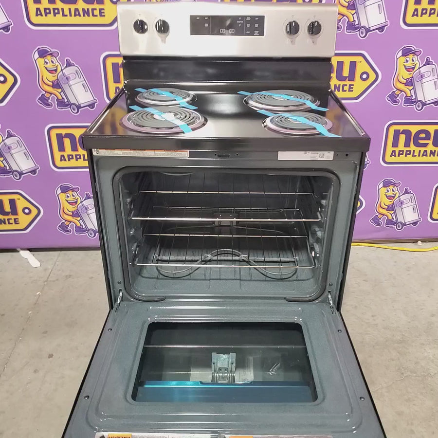 Pictures of Whirlpool Stainless Steel 4.8 cu. ft. Electric Range with Keep Warm Setting and Large Oven Window WFC150M0JS - Open Box - Neu Appliance Outlet - Discount Appliance Outlet in Austin, Tx