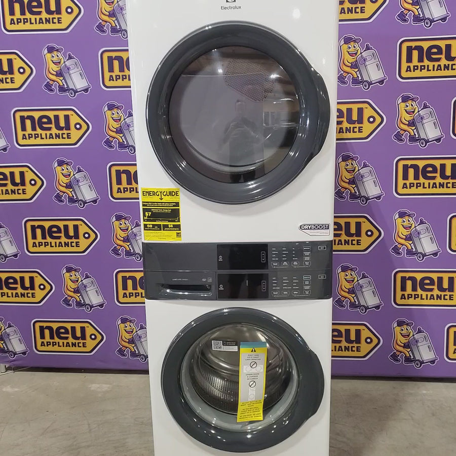 Pictures of Electrolux 300 Series Laundry Tower Single Unit Washer & Electric Dryer with LuxCare® Wash System in White 22442635 - ELTE7300AW - Scratch & Dent (Minor) - Neu Appliance Outlet - Discount Appliance Outlet in Austin, Tx