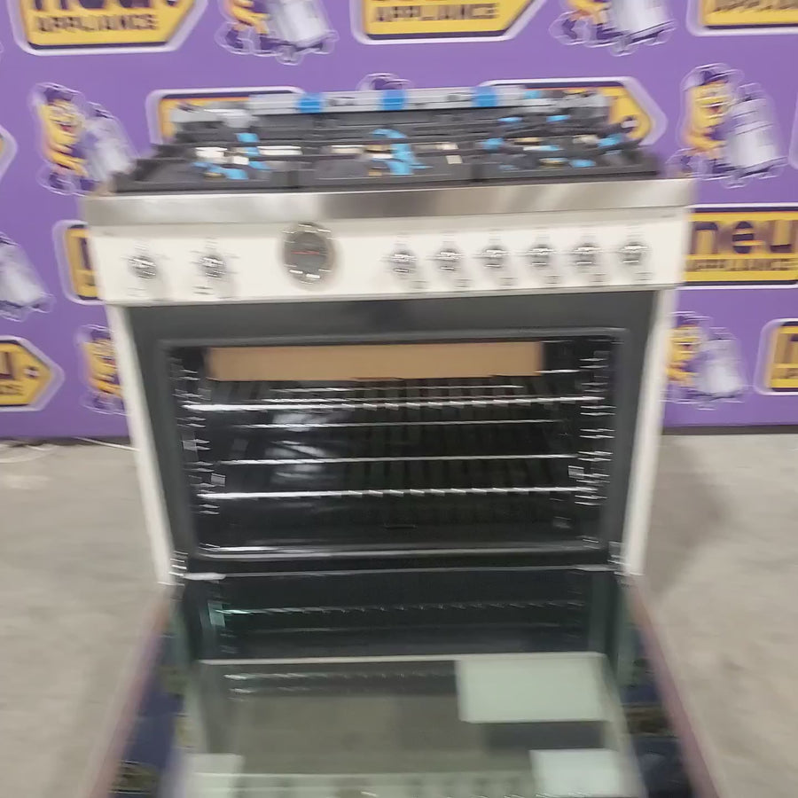 Pictures of Bertazzoni 36 Inch Freestanding Gas Range with 6 Sealed Burners, 5.7 cu. ft. Oven Capacity, European Convection Oven, and 19000 BTU Power Burners HER366BCFGMAVT - Scratch & Dent (Minor) - Neu Appliance Outlet - Discount Appliance Outlet in Austin, Tx