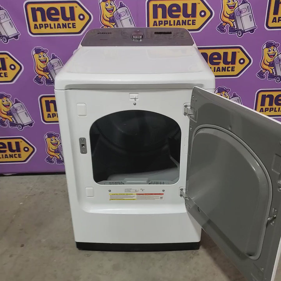 Pictures of Samsung White Top Load 5.0 Cu. Ft. Washer with Active Water Jet WA50R5200AW - Certified Refurbished and Samsung White Electric 7.4 Cu. Ft. Dryer with Sensor Dry DVE50R5200W - Certified Refurbished - Neu Appliance Outlet - Discount Appliance Outlet in Austin, Tx