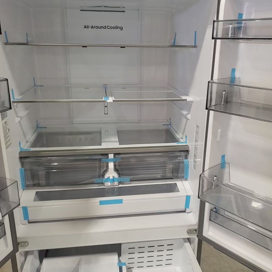 Pictures of Samsung 32 cu. ft. Mega Capacity 3-Door French Door Refrigerator with Dual Auto Ice Maker in Stainless Steel RF32CG5300SR - Scratch and Dent (Minor) - Neu Appliance Outlet - Discount Appliance Outlet in Austin, Tx