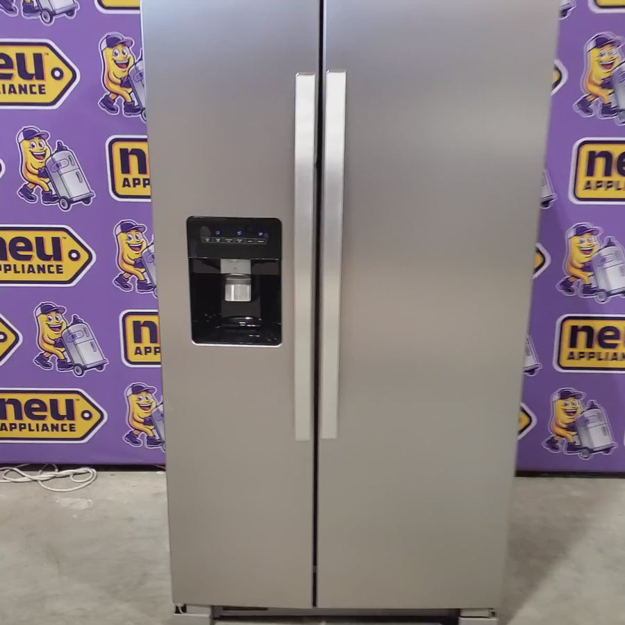 Pictures of Whirlpool 33 Inch Wide Side by Side 21 Cu. Ft. Refrigerator with Can Caddy and Frameless Glass Shelves in Fingerprint Resistant Stainless Steel WRS321SDHZ - Scratch & Dent (Major) - Neu Appliance Outlet - Discount Appliance Outlet in Austin, Tx
