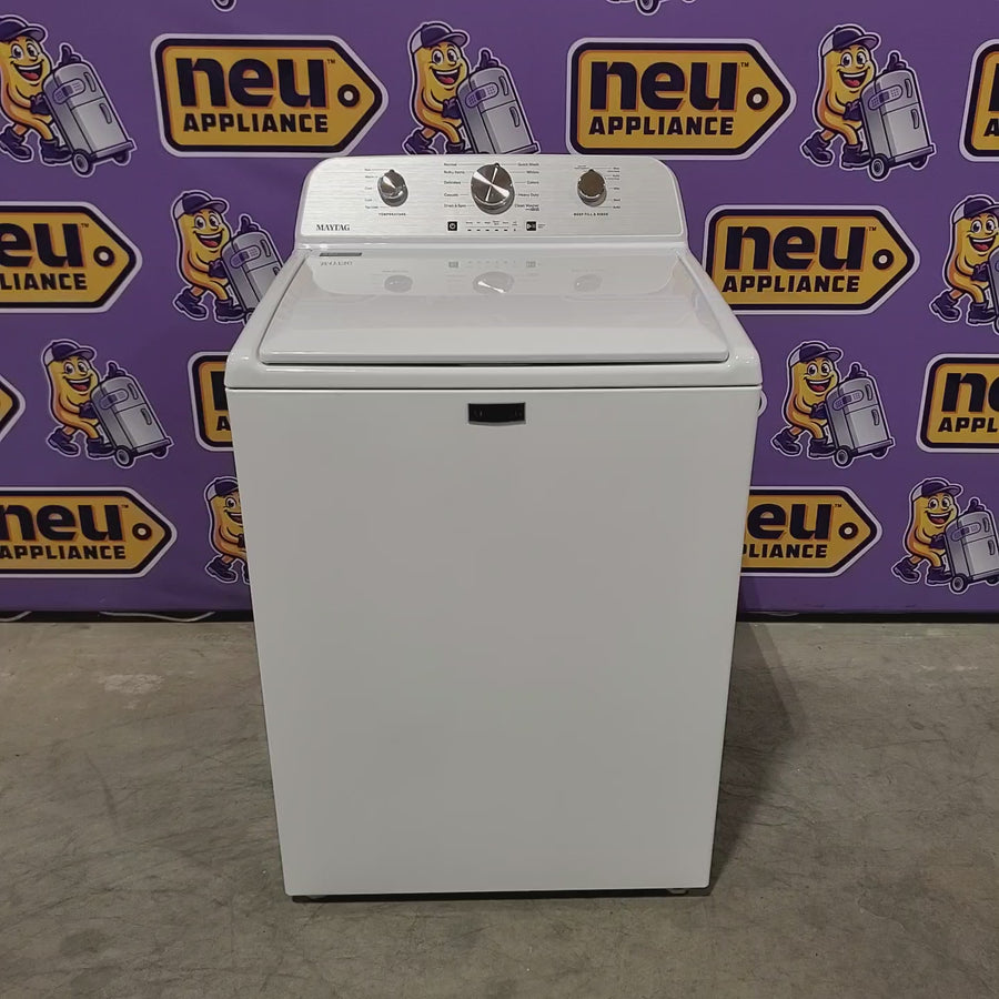 Pictures of Maytag 4.5 cu. ft. Capacity Top Load Washer with Power™ Agitator and Deep Fill MVW4505MW - Open Box and Maytag 7.0 cu. ft. Capacity Top Load Electric Wrinkle Prevent Dryer 16257 - MED4500MW - Scratch & Dent (Minor) - Neu Appliance Outlet - Discount Appliance Outlet in Austin, Tx