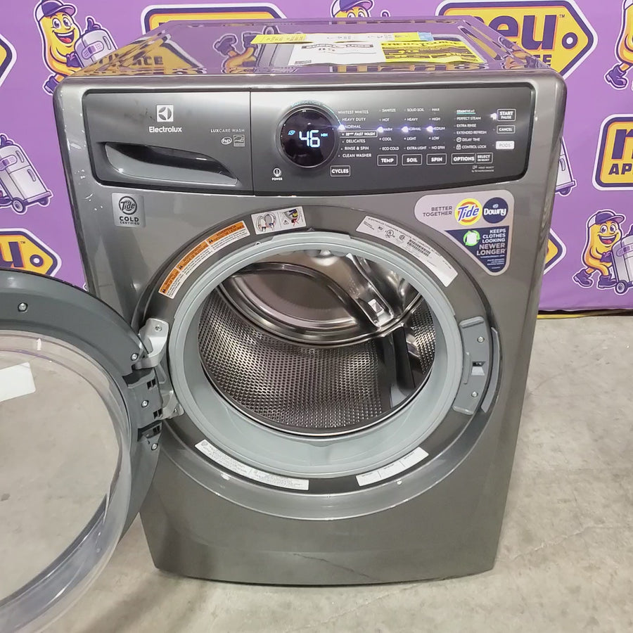 Pictures of Electrolux 400 Series Front Load Washer - 4.5 Cu. Ft. ELFW7437AT - Scratch & Dent (Minor) and Electrolux 8-cu ft Stackable Vented Electric Dryer with Steam Cycle in Titanium ELFE7437AT - Scratch & Dent (Minor) - Neu Appliance Outlet - Discount Appliance Outlet in Austin, Tx