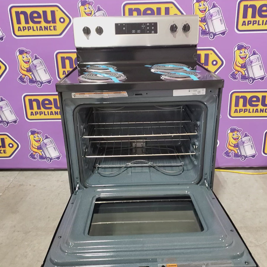 Pictures of Whirlpool Stainless Steel 4.8 cu. ft. Electric Range with Keep Warm setting and Large Oven Window 22521715 - WFC150M0JS - Open Box - Neu Appliance Outlet - Discount Appliance Outlet in Austin, Tx