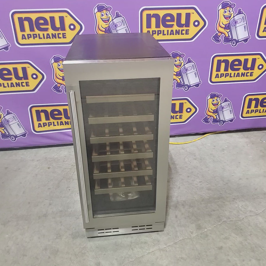 Pictures of Elica 15 Inch Freestanding/Built-In Wine Cellar with 27 Bottles Capacity, 2.9 cu. ft. Capacity, 6 Full Extension Racks Beechwood, Double Panel Tempered Glass Door, and 3 Level White LED Lighting 1119395 - EWS31SS1 - Scratch & Dent (Minor) - Neu Appliance Outlet - Discount Appliance Outlet in Austin, Tx