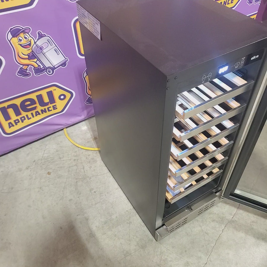 Pictures of Elica 15 Inch Freestanding/Built-In Wine Cellar with 27 Bottles Capacity, 2.9 cu. ft. Capacity, 6 Full Extension Racks Beechwood, Double Panel Tempered Glass Door, and 3 Level White LED Lighting 1119395 - EWS31SS1 - Scratch & Dent (Minor) - Neu Appliance Outlet - Discount Appliance Outlet in Austin, Tx