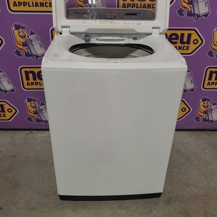 Pictures of Samsung White Top Load 5.0 Cu. Ft. Washer with Active Water Jet WA50R5200AW - Certified Refurbished and Samsung White Electric 7.4 Cu. Ft. Dryer with Sensor Dry DVE50R5200W - Certified Refurbished - Neu Appliance Outlet - Discount Appliance Outlet in Austin, Tx