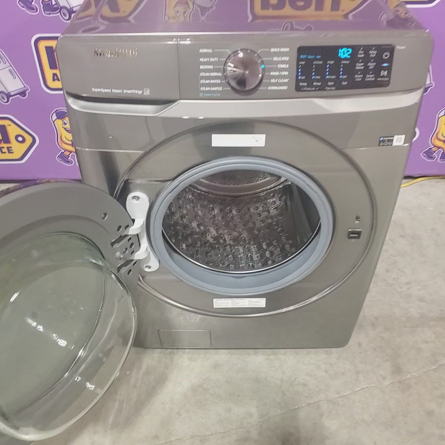 Pictures of Samsung 4.5 cu. ft. Large Capacity Smart Front Load Washer with Super Speed Wash in Platinum 22442613 - WF45B6300AP - Scratch & Dent (Minor) - Neu Appliance Outlet - Discount Appliance Outlet in Austin, Tx