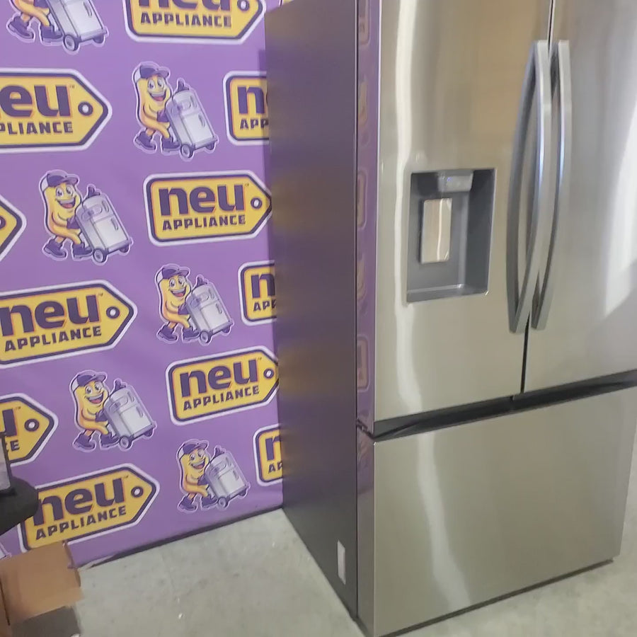 Pictures of Samsung Bespoke AI Counter-Depth Sphere Ice 26-cu ft 36-in Wide French Door Refrigerator with Dual Ice Maker (Fingerprint Resistant Stainless Steel) ENERGY STAR Certified RF70F27SER - Scratch & Dent (Moderate) - Neu Appliance Outlet - Discount Appliance Outlet in Austin, Tx