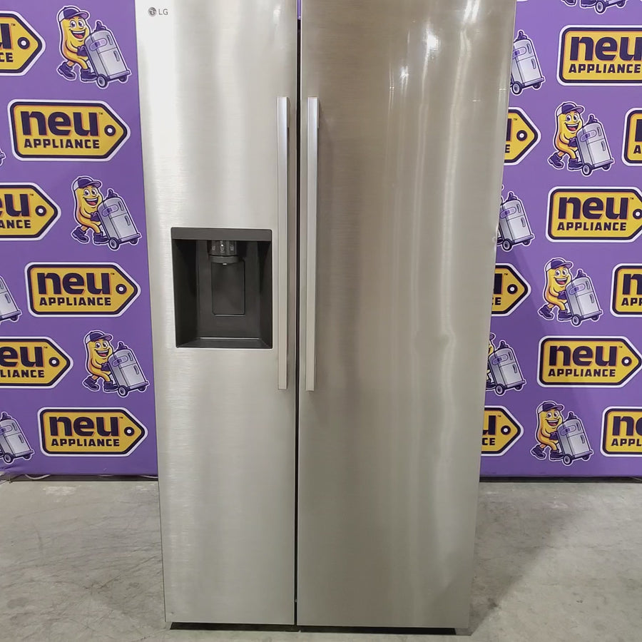 Pictures of LG 27 cu. ft. Standard-Depth, Side-by-side Refrigerator, with Ice and Water and Bar Handle Design 22137391 - LS27T3230S - Scratch & Dent (Moderate) - Neu Appliance Outlet - Discount Appliance Outlet in Austin, Tx