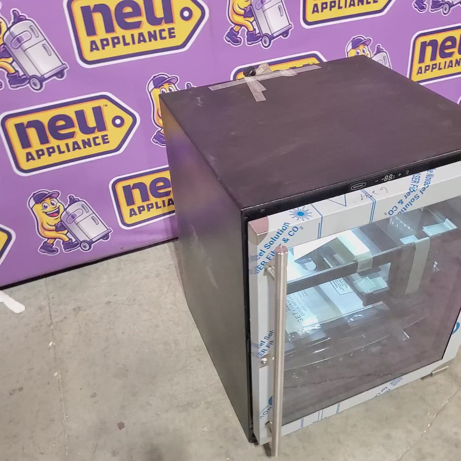 Pictures of Marvel. 24 Inch Built-In Undercounter Beverage Center with 7 Bottle Capacity, 95 Can Capacity, 3-in-1 Convertible Shelf, 3 Glass Shelves, and Dual Pane Glass Door MABV224-SG31A - Open Box - Neu Appliance Outlet - Discount Appliance Outlet in Austin, Tx