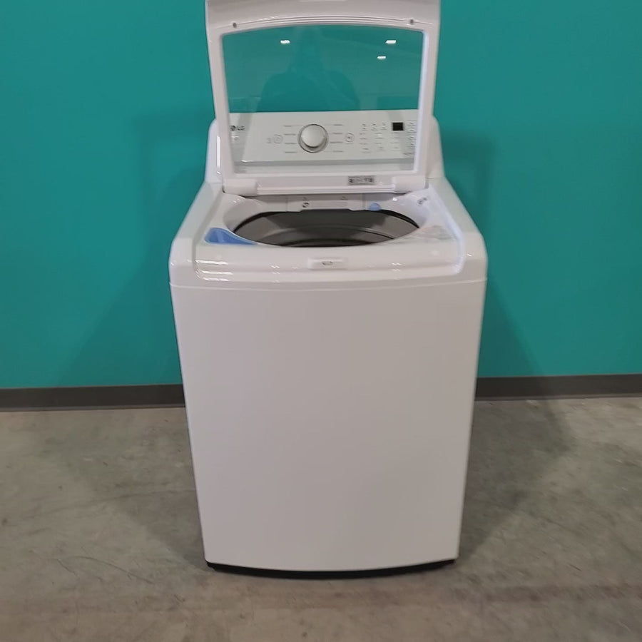 Pictures of LG 4.8 cu. ft. Mega Capacity Top Load Washer with 4-Way™ Agitator & TurboDrum™ Technology WT7155CW and 7.3 cu. ft. Ultra Large Capacity Electric Dryer with Sensor Dry Technology DLE7150W - Open Box - Neu Appliance Outlet - Discount Appliance Outlet in Austin, Tx