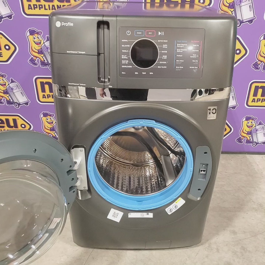 Pictures of GE Profile Energy Star Ultra Fast 4.8 Cu. Ft. Capacity 2-in-1 Washer and Dryer with Ventless Inverter Heat Pump Technology and Pet Hair Removal PFQ97HSPVDS - Scratch and Dent (Minor) - Neu Appliance Outlet - Discount Appliance Outlet in Austin, Tx