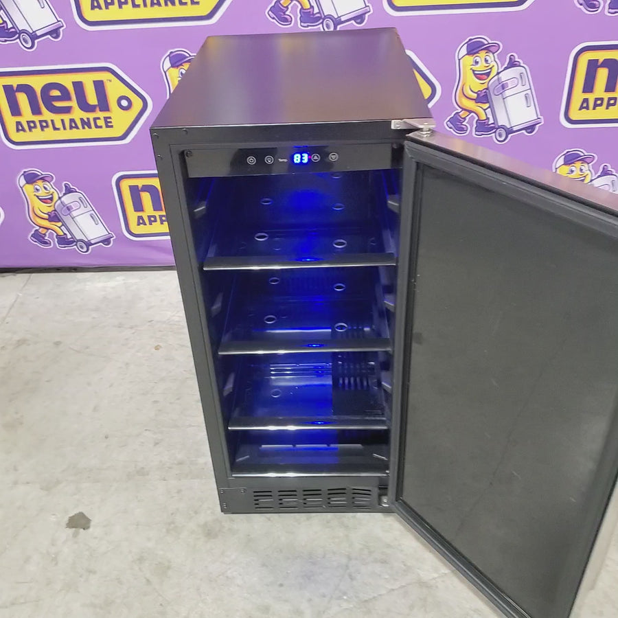 Pictures of Azure 15 Inch Compact Refrigerator with 3 cu. ft. Capacity, Field Reversible Door, Auto Defrost, and Blue LED Lighting 11110460 - A115R-S - Scratch & Dent (Minor) - Neu Appliance Outlet - Discount Appliance Outlet in Austin, Tx