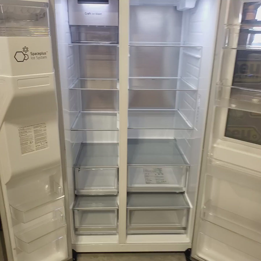 Pictures of LG ENERGY STAR 27 cu. ft. Side by Side Refrigerator with Edge-to-Edge InstaView in Print Proof Stainless Steel LRSOS2706S - Scratch & Dent (Minor) - Neu Appliance Outlet - Discount Appliance Outlet in Austin, Tx